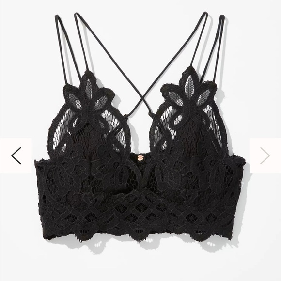 FP One Adella Crochet Lace Bra Crop Top Bralette in Black S/P - Picture 2 of 16